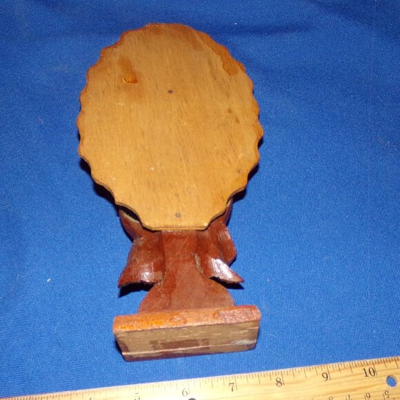 Vintage Carved Wooden Virgin Mary Madonna w/ Jesus Shelf Display Statue Figurine - Picture 7 of 7